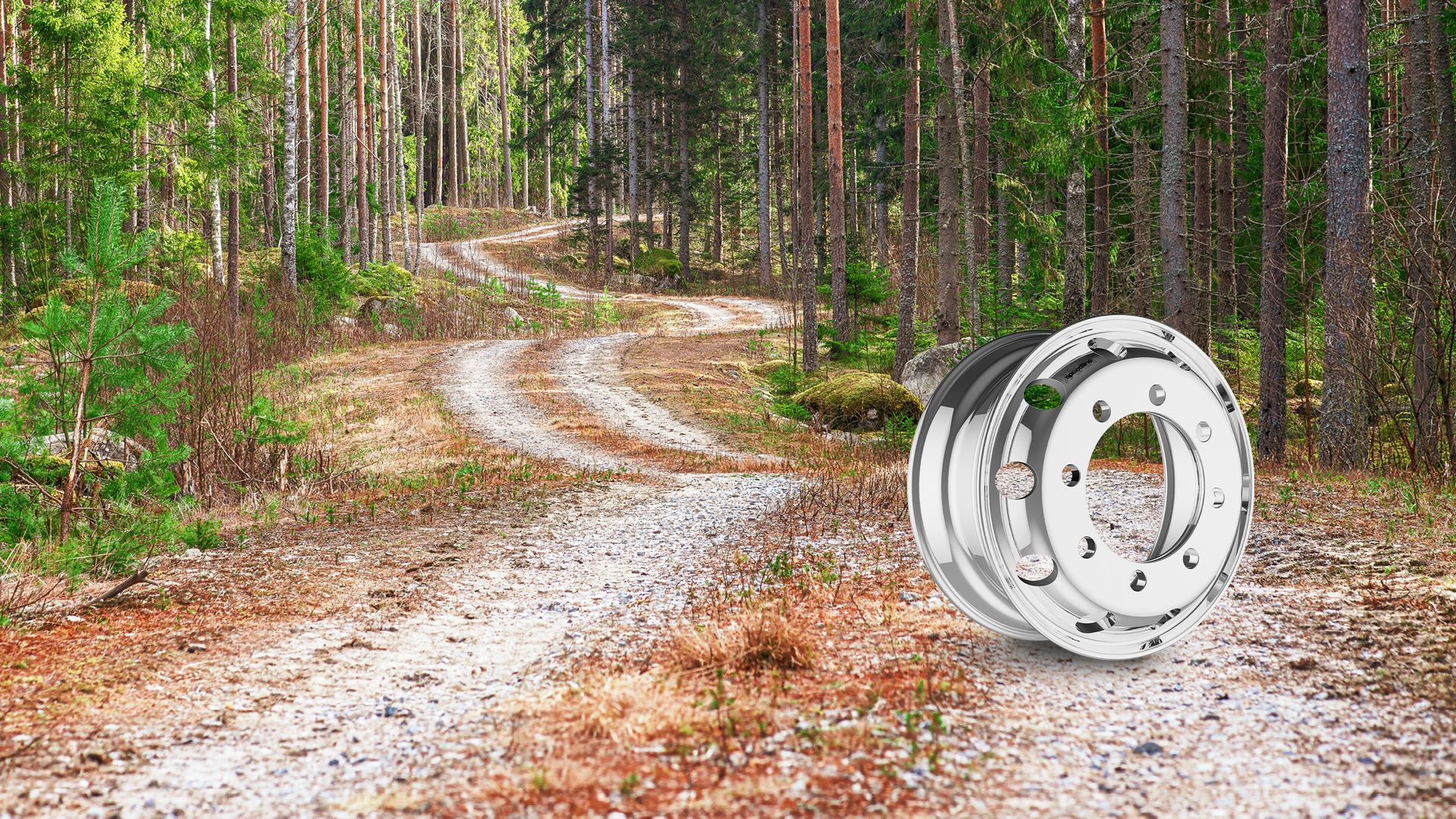 Lightweight alloy forged wheel for wood transport